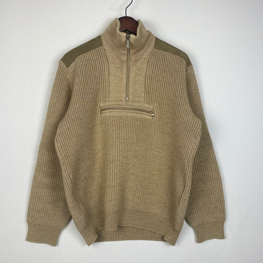 【中古品】【メンズ】 THE NORTH FACE ザ・ノースフェイス 90's HALF ZIP HUNTING KNIT NT-3141 90年代 ハーフジップ ハンティング ニット 長袖 トップス セーター 茶タグ 144-251215-yo-03-tei サイズ：LL カラー：ベージュ 万代Net店