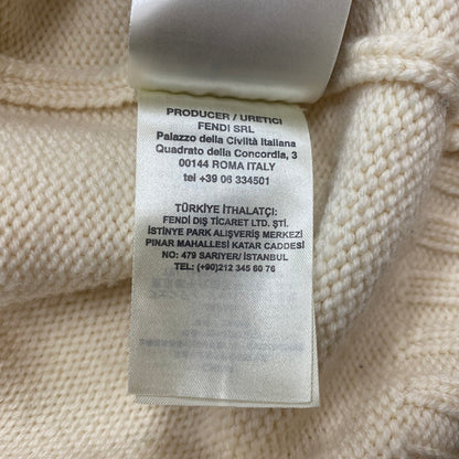 【中古品】【メンズ】 FENDI フェンディ WOOL KNIT SWEATER FZY46 ウール ニット セーター 長袖 トップス アート刺繍 141-260529-sm-02-otoh カラー：アイボリー系 万代Net店