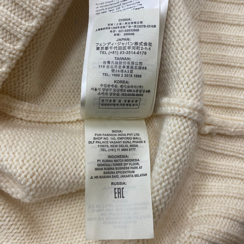 【中古品】【メンズ】 FENDI フェンディ WOOL KNIT SWEATER FZY46 ウール ニット セーター 長袖 トップス アート刺繍 141-260529-sm-02-otoh カラー：アイボリー系 万代Net店