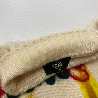 【中古品】【メンズ】 FENDI フェンディ WOOL KNIT SWEATER FZY46 ウール ニット セーター 長袖 トップス アート刺繍 141-260529-sm-02-otoh カラー：アイボリー系 万代Net店
