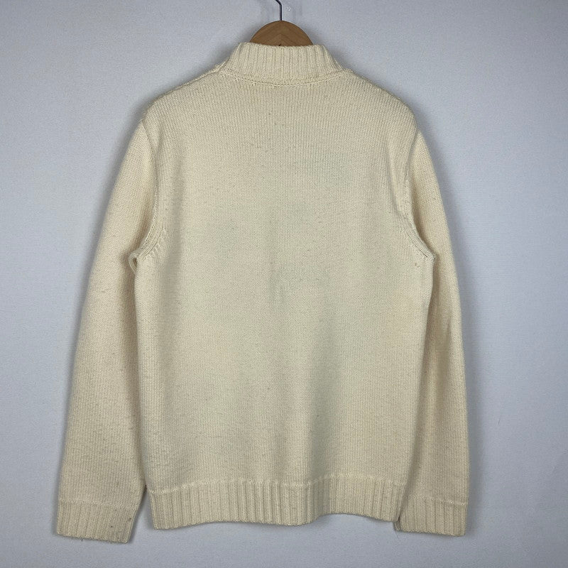 【中古品】【メンズ】 FENDI フェンディ WOOL KNIT SWEATER FZY46 ウール ニット セーター 長袖 トップス アート刺繍 141-260529-sm-02-otoh カラー：アイボリー系 万代Net店