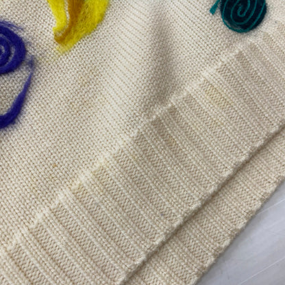 【中古品】【メンズ】 FENDI フェンディ WOOL KNIT SWEATER FZY46 ウール ニット セーター 長袖 トップス アート刺繍 141-260529-sm-02-otoh カラー：アイボリー系 万代Net店