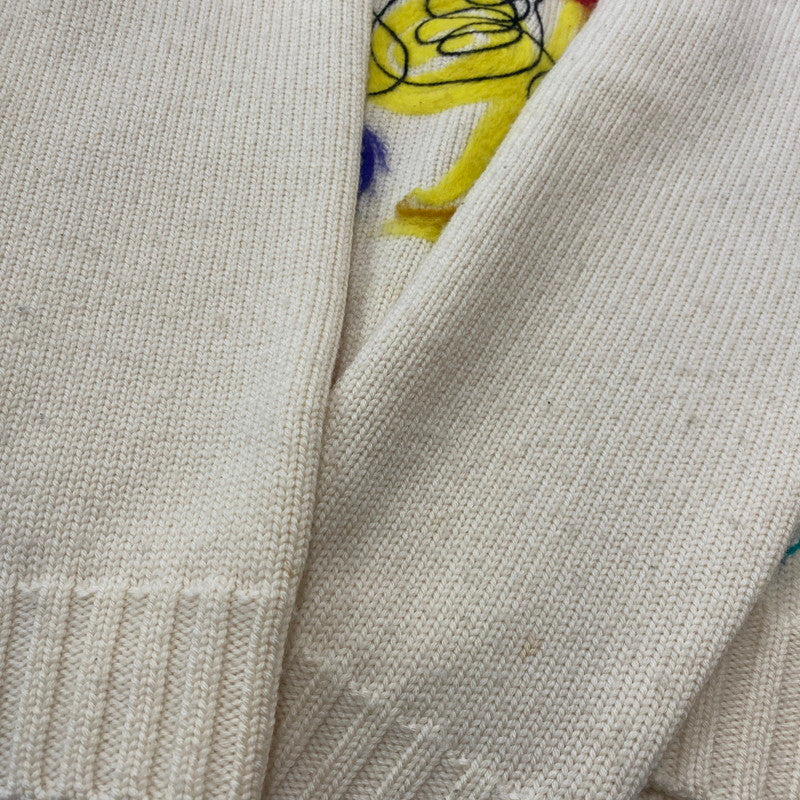 【中古品】【メンズ】 FENDI フェンディ WOOL KNIT SWEATER FZY46 ウール ニット セーター 長袖 トップス アート刺繍 141-260529-sm-02-otoh カラー：アイボリー系 万代Net店