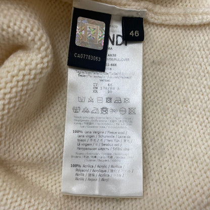 【中古品】【メンズ】 FENDI フェンディ WOOL KNIT SWEATER FZY46 ウール ニット セーター 長袖 トップス アート刺繍 141-260529-sm-02-otoh カラー：アイボリー系 万代Net店