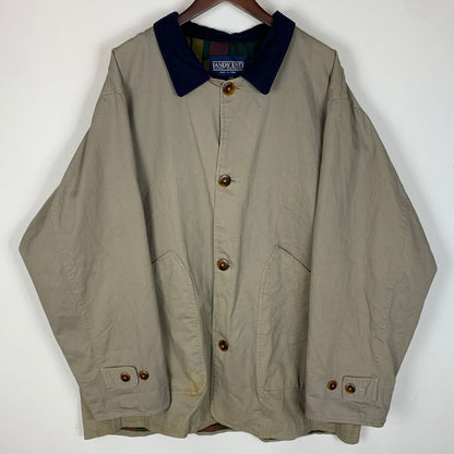 【現状渡し品】【メンズ】 LANDSEND ランズエンド 90's HUNTING JACKET 90年代 ハンティングジャケット ライトアウター 145-251216-yy-05-tei サイズ：XL カラー：ベージュ 万代Net店