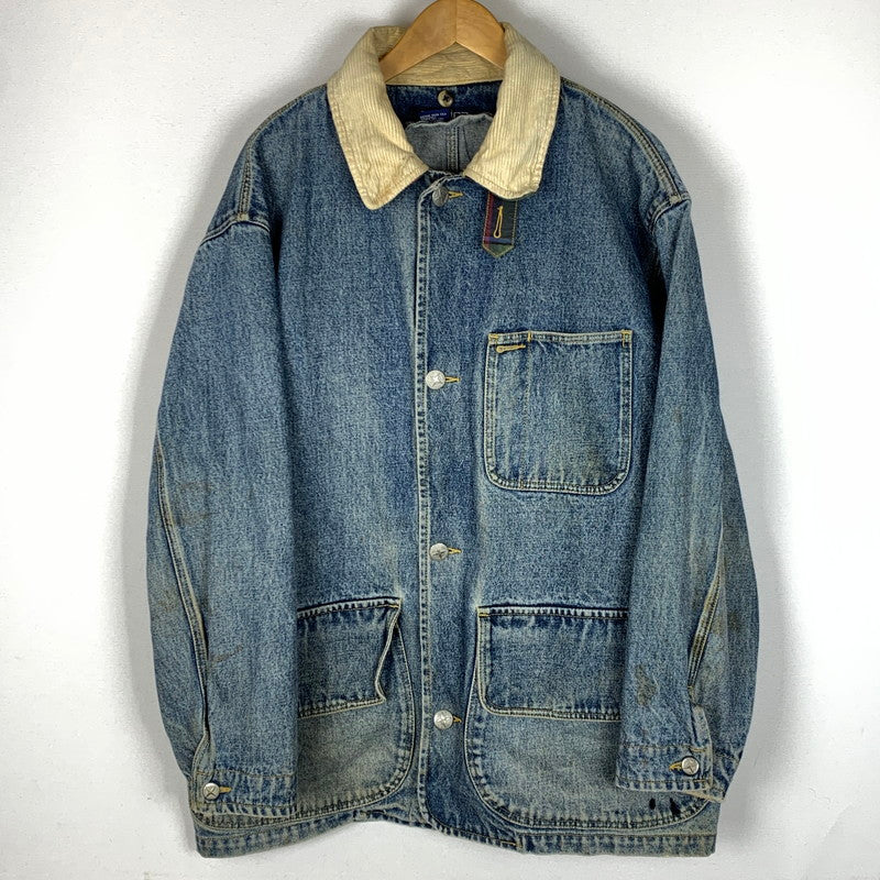 【現状渡し品】【メンズ】 NAUTICA ノーティカ 90's DENIM COVERALL 90年代 デニム カバーオール ジャケット ライトアウター 144-251216-yy-03-tei サイズ：M カラー：インディゴ 万代Net店