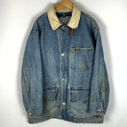 【現状渡し品】【メンズ】 NAUTICA ノーティカ 90's DENIM COVERALL 90年代 デニム カバーオール ジャケット ライトアウター 144-251216-yy-03-tei サイズ：M カラー：インディゴ 万代Net店