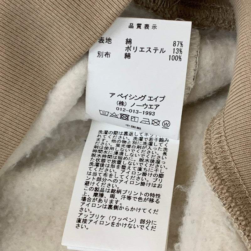 【中古品】【メンズ】 A BATHING APE アベイシングエイプ CREWNECK CHECK SWEAT 001SWJ801061I クルーネック チェック スウェット 長袖 トップス トレーナー 142-251216-yy-01-tei サイズ：S カラー：ブラウン 万代Net店