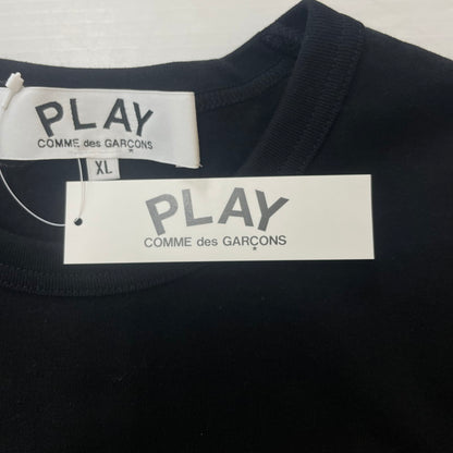 【中古品】【メンズ/レディース】 PLAY COMME des GARCONS プレイコムデギャルソン RED EMBLEM HEART S/S TEE AX-T108 レッド エンブレム ハート ショートスリーブ Tシャツ トップス 半袖 140-251220-ts-01-tei サイズ：XL カラー：ブラック 万代Net店