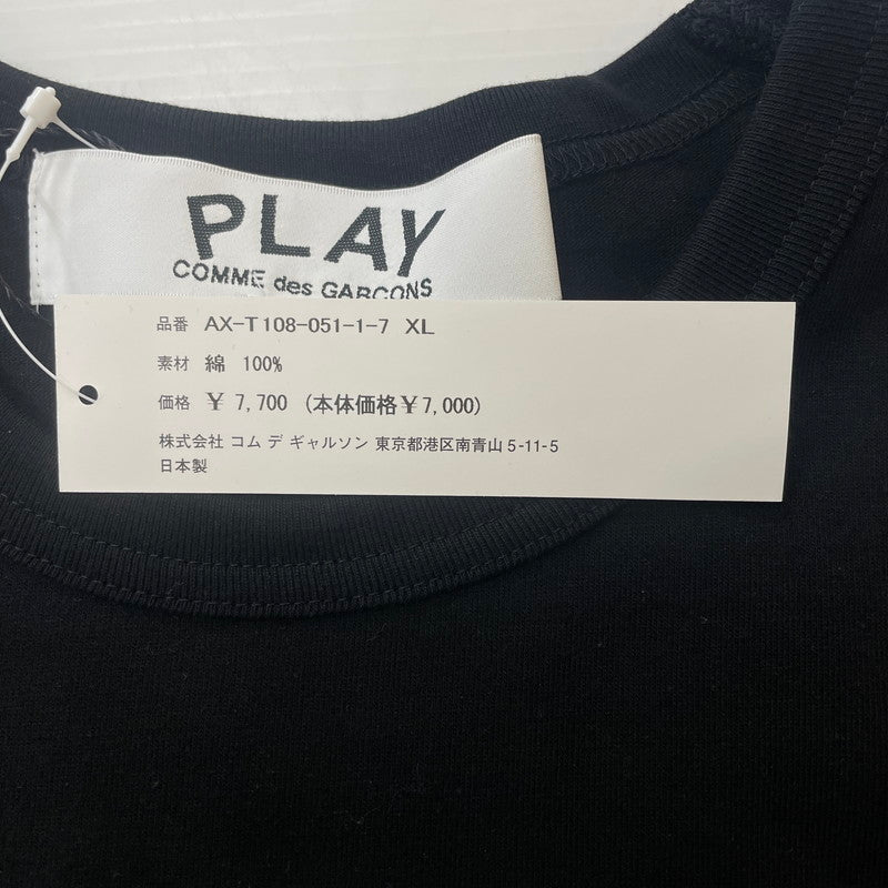 【中古品】【メンズ/レディース】 PLAY COMME des GARCONS プレイコムデギャルソン RED EMBLEM HEART S/S TEE AX-T108 レッド エンブレム ハート ショートスリーブ Tシャツ トップス 半袖 140-251220-ts-01-tei サイズ：XL カラー：ブラック 万代Net店