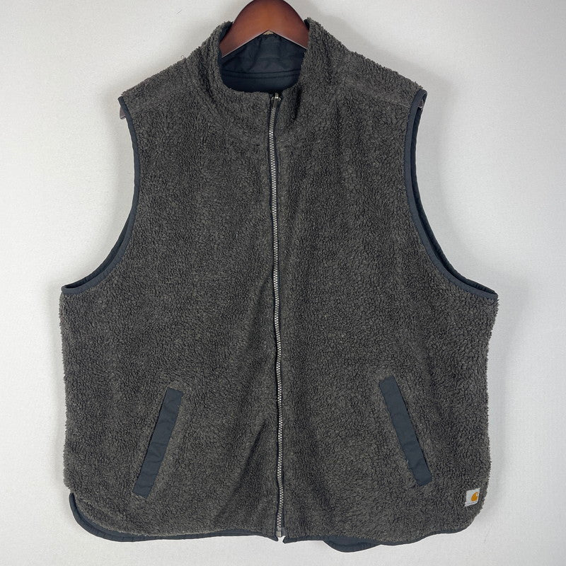 【中古品】【メンズ/レディース】 Carhartt カーハート SHERPA FLEECE VEST 103907 シェルパ フリースベスト ライトアウター リバーシブル 145-251220-ts-06-tei サイズ：XXL カラー：ブラック 万代Net店