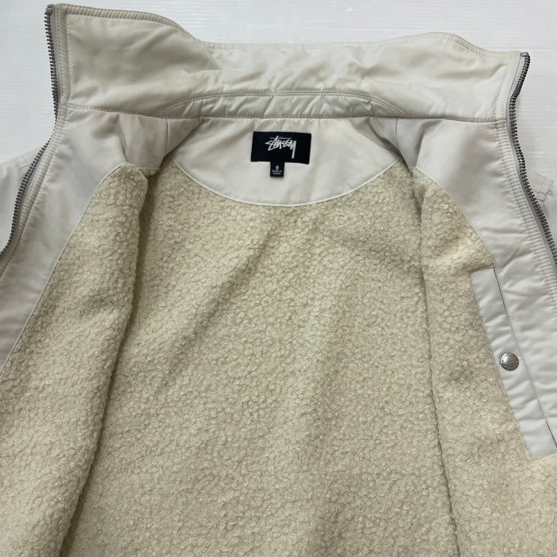【現状渡し品】【メンズ/レディース】 STUSSY ステューシー PILE LINED ZIP JACKET 115887 パイル ラインド ジップ ジャケット アウター ブルゾン コーデュラ 142-251220-ts-03-tei サイズ：S カラー：ホワイト 万代Net店