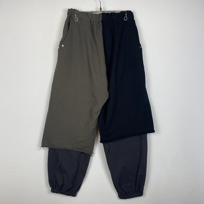 【中古品】【メンズ】 LEH レー LAYERED WIDE TRACK PANTS LEH1096 レイヤード ワイド トラックパンツ ボトムス スウェットパンツ 151-251222-yo-08-tei サイズ：S カラー：Ink Black Mix 万代Net店