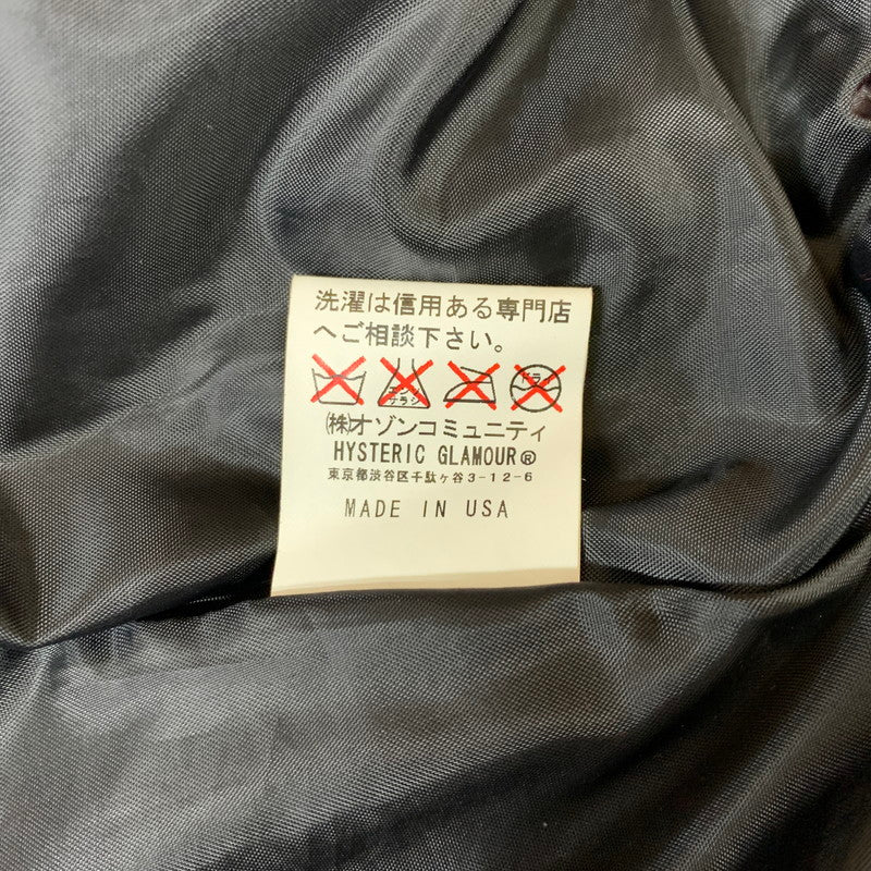 【中古品】【メンズ】 HYSTERIC GLAMOUR ヒステリックグラマー LEATHER STADIUM JACKET MADE IN USA 2AB-9462 レザー スタジアムジャケット アウター スタジャン USA製 140-251221-ko-13-tei サイズ：38 カラー：レッド 万代Net店