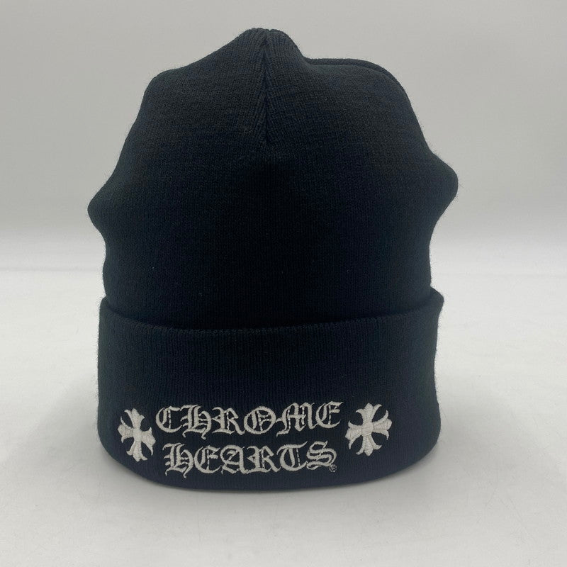 【中古美品】【メンズ】 CHROME HEARTS クロムハーツ WOOL WATCH CAP ウール ワッチ キャップ 刺繍ビーニー 帽子 190-251221-yy-04-tei カラー：ブラック 万代Net店