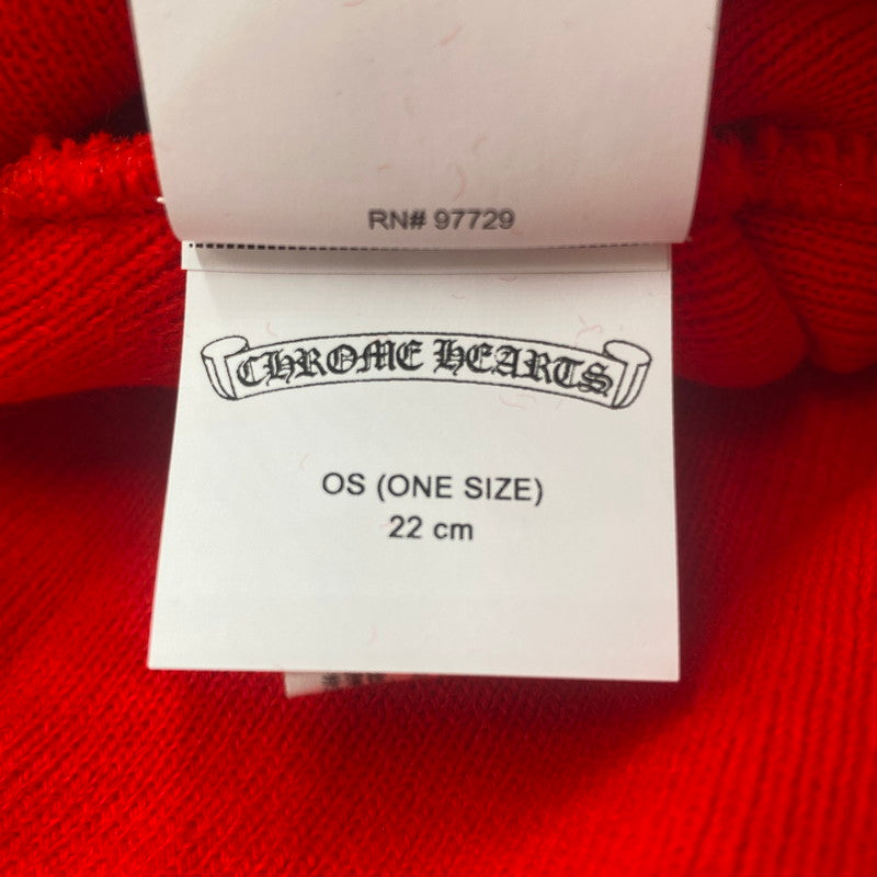 【中古美品】【メンズ】 CHROME HEARTS クロムハーツ WOOL WATCH CAP ウール ワッチ キャップ 刺繍ビーニー 帽子 190-251221-yy-03-tei カラー：レッド 万代Net店
