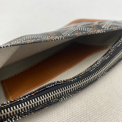 【中古美品】【メンズ/レディース】 GOYARD ゴヤール プリュメ ポーチウォレット カバン ショルダーバッグ 180-251221-yy-06-tei カラー：ブラック＆タン 万代Net店