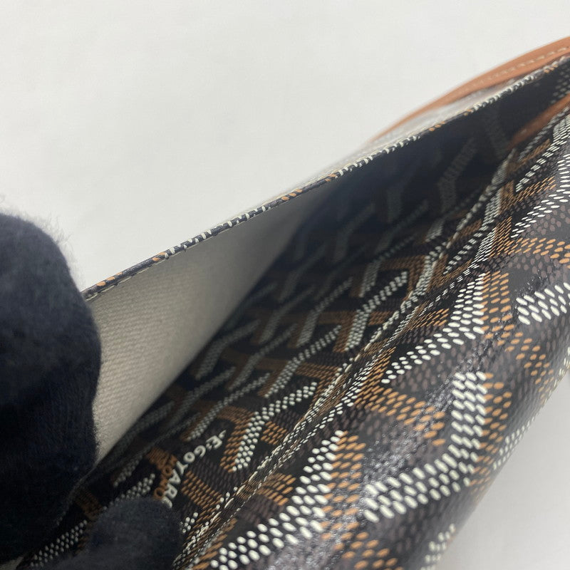 【中古美品】【メンズ/レディース】 GOYARD ゴヤール プリュメ ポーチウォレット カバン ショルダーバッグ 180-251221-yy-06-tei カラー：ブラック＆タン 万代Net店