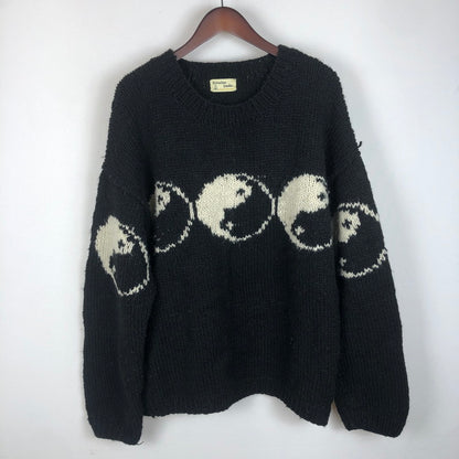 【現状渡し品】【メンズ】 MCMCHAN WOOLEN マクマーン ウーレン LINE YIN&YANG NKIT ライン イン&ヤン ニット トップス セーター 147-251222-yy-15-tei サイズ：表記サイズなし カラー：ブラック 万代Net店
