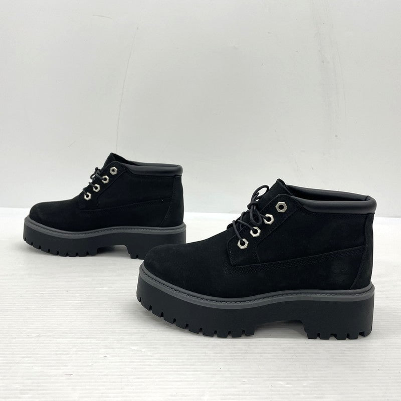 【中古品】【レディース】 Timberland ティンバーランド STONE STREET WATERPROOF PLATFORM CHUKKA BOOTS TB1A5REN015 ストーン ストリート ウォータープルーフ プラットフォーム チャッカ ブーツ 靴 シューズ 167-260302-yo-06-tei サイズ：22.5cm カラー：ブラック 万代Net店