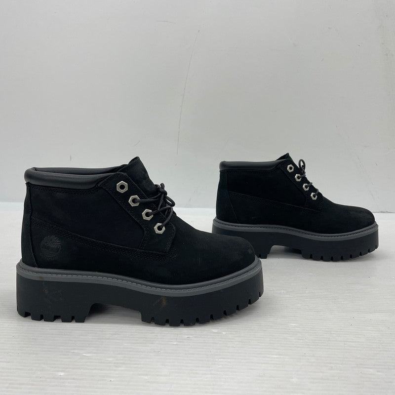 【中古品】【レディース】 Timberland ティンバーランド STONE STREET WATERPROOF PLATFORM CHUKKA BOOTS TB1A5REN015 ストーン ストリート ウォータープルーフ プラットフォーム チャッカ ブーツ 靴 シューズ 167-260302-yo-06-tei サイズ：22.5cm カラー：ブラック 万代Net店