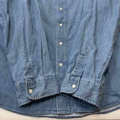 【中古品】【メンズ】 ami alexandre mattiussi アミアレクサンドレマチウシ SMALL A HEART DENIM SHIRT HSH135.DE0022 スモール A ハート デニムシャツ 長袖 トップス 141-251224-ks-03-tei サイズ：XL カラー：インディゴ 万代Net店