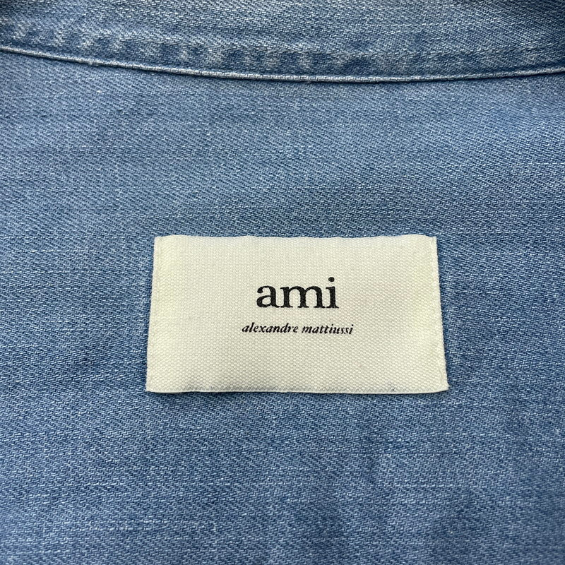 【中古品】【メンズ】 ami alexandre mattiussi アミアレクサンドレマチウシ SMALL A HEART DENIM SHIRT HSH135.DE0022 スモール A ハート デニムシャツ 長袖 トップス 141-251224-ks-03-tei サイズ：XL カラー：インディゴ 万代Net店