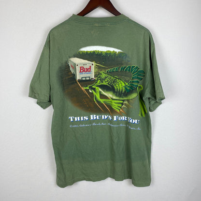 【ジャンク品】【メンズ】 CHANGES チェンジーズ 90's BUDWEISER FLOGS S/S T-SHIRT バドワイザー フロッグ ショートスリーブ Tシャツ 半袖 トップス 145-251226-ks-05-tei サイズ：XL カラー：グリーン 万代Net店
