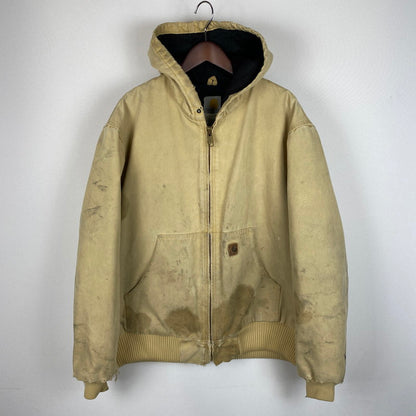 【ジャンク品】【メンズ】 Carhartt カーハート ACTIVE JACKET J130 WET アクティブ ジャケット アウター 145-251226-ks-07-tei サイズ：L カラー：ベージュ 万代Net店