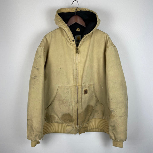 【ジャンク品】【メンズ】 Carhartt カーハート ACTIVE JACKET J130 WET アクティブ ジャケット アウター 145-251226-ks-07-tei サイズ：L カラー：ベージュ 万代Net店
