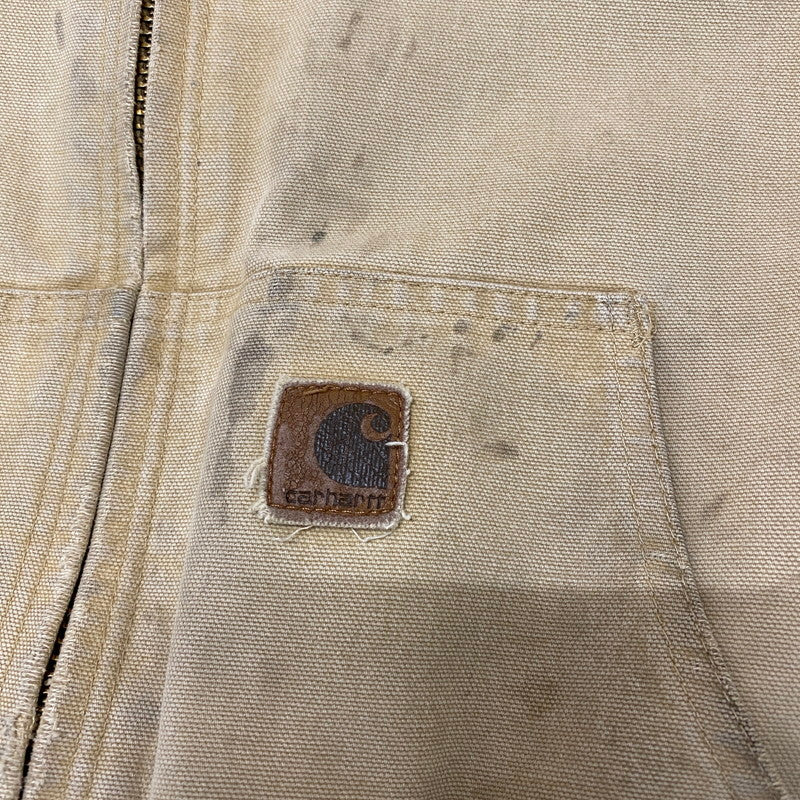 【ジャンク品】【メンズ】 Carhartt カーハート ACTIVE JACKET J130 WET アクティブ ジャケット アウター 145-251226-ks-07-tei サイズ：L カラー：ベージュ 万代Net店