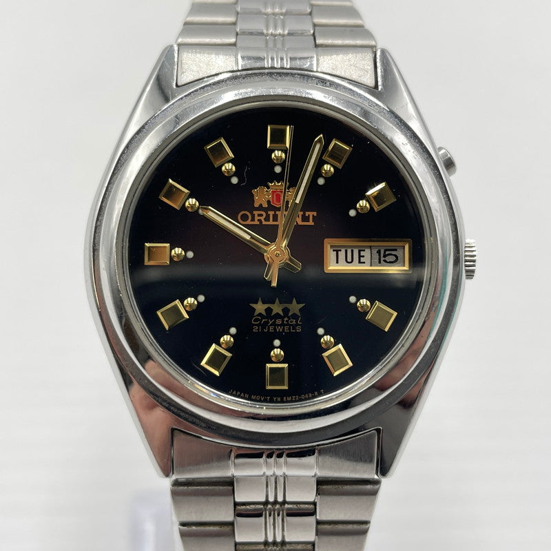 【中古品】【メンズ】 ORIENT オリエント EM6Q-CO-A スリースター ウォッチ 腕時計 自動巻き オートマチック メタルバンド 197-260826-ko-02-teih カラー：シルバー/ブラック 万代Net店