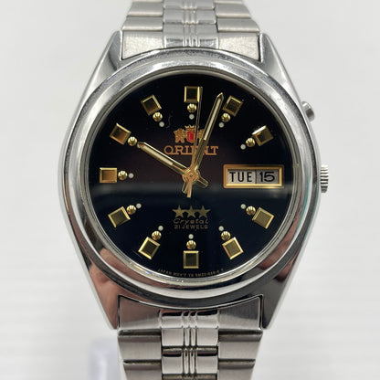 【中古品】【メンズ】 ORIENT オリエント EM6Q-CO-A スリースター ウォッチ 腕時計 自動巻き オートマチック メタルバンド 197-260826-ko-02-teih カラー：シルバー/ブラック 万代Net店