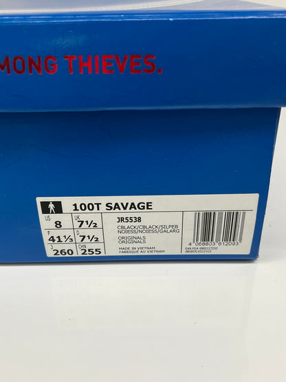 【中古品】【メンズ】 adidas アディダス × 100 Thieves ハンドレッドシーブス 別注 コラボ 100T SAVAGE JR5538 100T サベージ スニーカー 靴 161-260718-kk-25-hon カラー：CBLACK/CBLACK/SILPEB 万代Net店