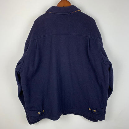 【中古品】【メンズ】 Eddie Bauer エディー・バウアー 90's MELTON WOOL JACKET 90年代 メルトン ウール ジャケット ライトアウター USA製 144-251227-yy-03-tei サイズ：XL カラー：ネイビー 万代Net店