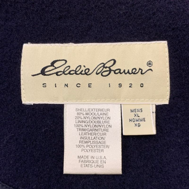 【中古品】【メンズ】 Eddie Bauer エディー・バウアー 90's MELTON WOOL JACKET 90年代 メルトン ウール ジャケット ライトアウター USA製 144-251227-yy-03-tei サイズ：XL カラー：ネイビー 万代Net店