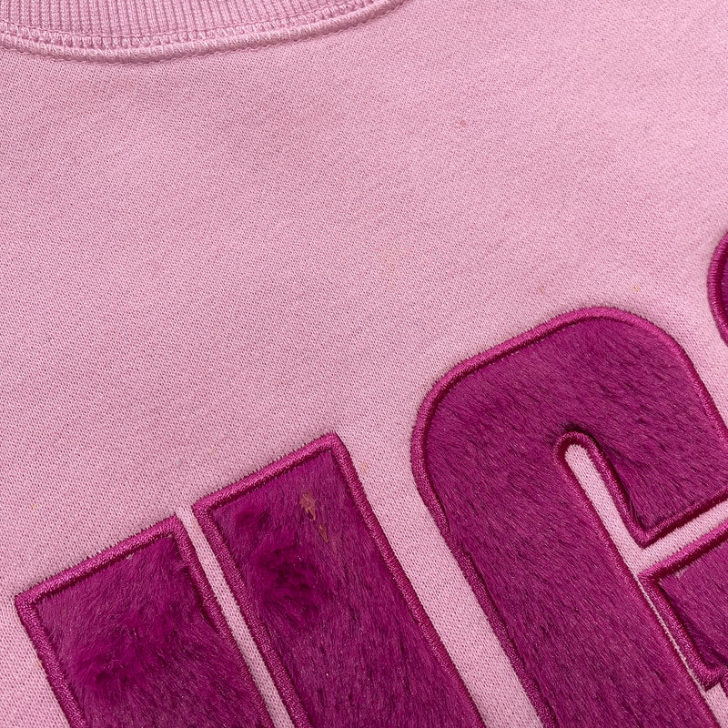 【現状渡し品】【レディース】 UGG アグ MADELINE FUZZY LOGO CREWNECK 1123718 マデリン ファジーロゴ クルーネック トップス トレーナー 168-260107-ks-06-tei サイズ：S カラー：ピンク 万代Net店