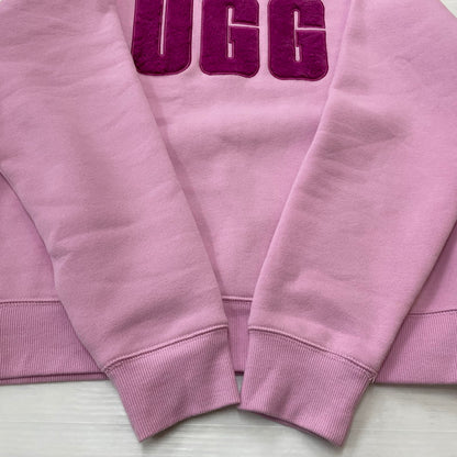 【現状渡し品】【レディース】 UGG アグ MADELINE FUZZY LOGO CREWNECK 1123718 マデリン ファジーロゴ クルーネック トップス トレーナー 168-260107-ks-06-tei サイズ：S カラー：ピンク 万代Net店
