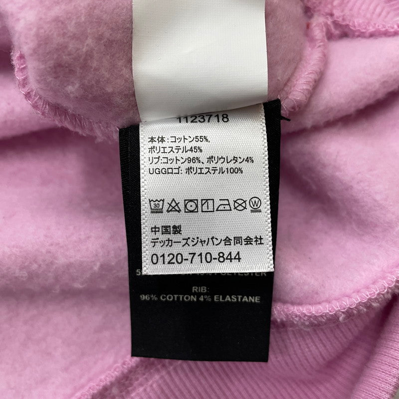 【現状渡し品】【レディース】 UGG アグ MADELINE FUZZY LOGO CREWNECK 1123718 マデリン ファジーロゴ クルーネック トップス トレーナー 168-260107-ks-06-tei サイズ：S カラー：ピンク 万代Net店