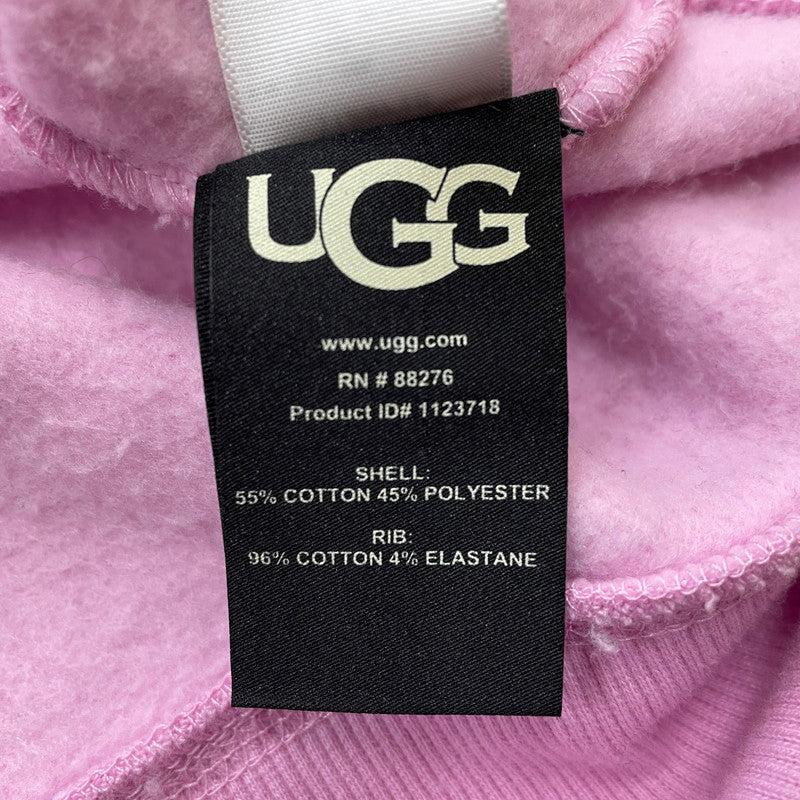 【現状渡し品】【レディース】 UGG アグ MADELINE FUZZY LOGO CREWNECK 1123718 マデリン ファジーロゴ クルーネック トップス トレーナー 168-260107-ks-06-tei サイズ：S カラー：ピンク 万代Net店