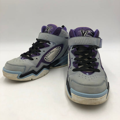 【中古品】【メンズ】 LOUIS VUITTON ルイ・ヴィトン GO0262 LVトレイユ 2ライン ファブリックハイカットスニーカー 靴 179-260107-ko-08-tei サイズ：6 1/2 カラー：ブルーパープル 万代Net店