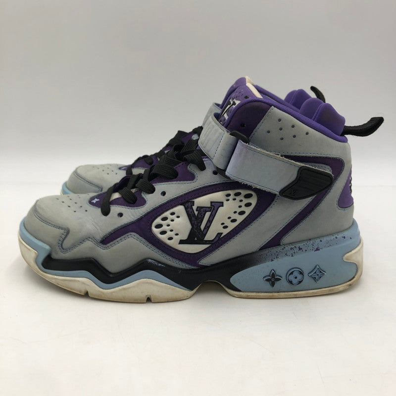 【中古品】【メンズ】 LOUIS VUITTON ルイ・ヴィトン GO0262 LVトレイユ 2ライン ファブリックハイカットスニーカー 靴 179-260107-ko-08-tei サイズ：6 1/2 カラー：ブルーパープル 万代Net店