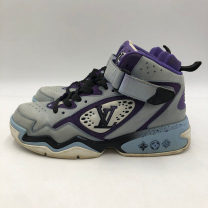 【中古品】【メンズ】 LOUIS VUITTON ルイ・ヴィトン GO0262 LVトレイユ 2ライン ファブリックハイカットスニーカー 靴 179-260107-ko-08-tei サイズ：6 1/2 カラー：ブルーパープル 万代Net店