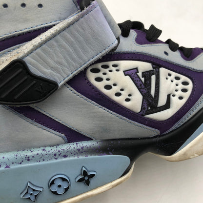 【中古品】【メンズ】 LOUIS VUITTON ルイ・ヴィトン GO0262 LVトレイユ 2ライン ファブリックハイカットスニーカー 靴 179-260107-ko-08-tei サイズ：6 1/2 カラー：ブルーパープル 万代Net店
