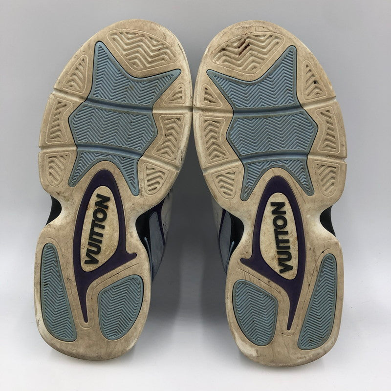 【中古品】【メンズ】 LOUIS VUITTON ルイ・ヴィトン GO0262 LVトレイユ 2ライン ファブリックハイカットスニーカー 靴 179-260107-ko-08-tei サイズ：6 1/2 カラー：ブルーパープル 万代Net店