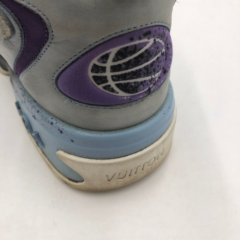 【中古品】【メンズ】 LOUIS VUITTON ルイ・ヴィトン GO0262 LVトレイユ 2ライン ファブリックハイカットスニーカー 靴 179-260107-ko-08-tei サイズ：6 1/2 カラー：ブルーパープル 万代Net店