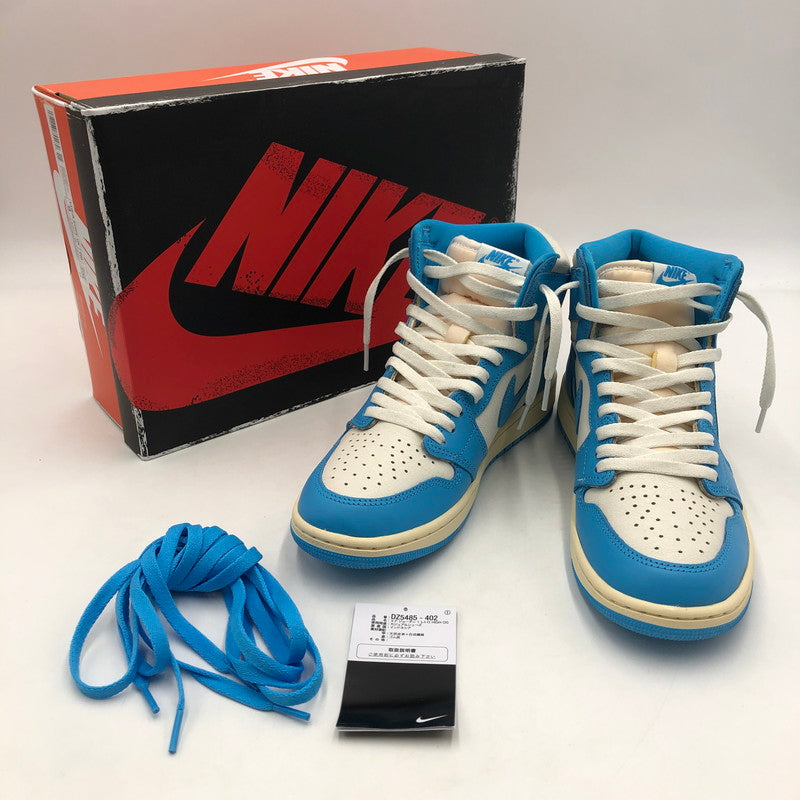 【中古品】【メンズ】 NIKE ナイキ AIR JORDAN 1 HIGH OG UNC REIMAGINED DZ5485-402 エアジョーダン1 レトロ ハイ OG UNC リイマジン スニーカー 靴 ビンテージ加工 160-260107-ko-01-tei サイズ：27ｃｍ カラー：ブルー 万代Net店