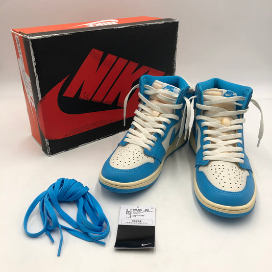 【中古品】【メンズ】 NIKE ナイキ AIR JORDAN 1 HIGH OG UNC REIMAGINED DZ5485-402 エアジョーダン1 レトロ ハイ OG UNC リイマジン スニーカー 靴 ビンテージ加工 160-260107-ko-01-tei サイズ：27ｃｍ カラー：ブルー 万代Net店