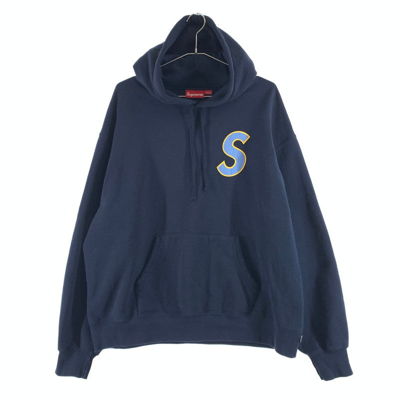 【中古品】【メンズ】 SUPREME シュプリーム 25SS SLOGO HOODED SWEAT SHIRT スゥエット パーカー 149-260527-sm-03-otoh サイズ：L カラー：ネイビー 万代Net店