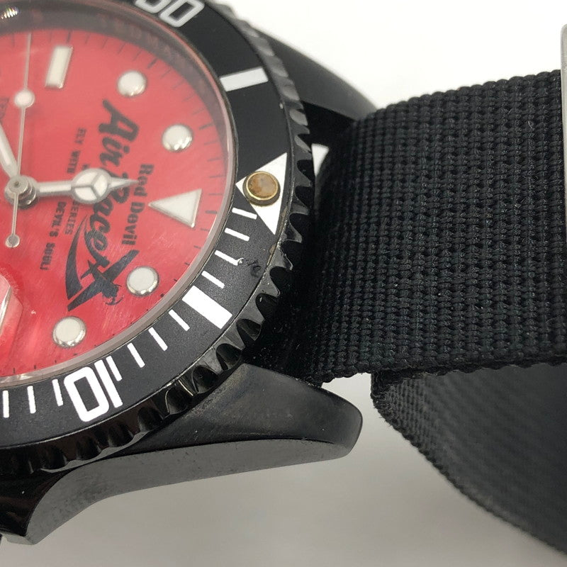【現状渡し品】【メンズ】 TEDMAN テッドマン AIR RACER エアレーサー 腕時計 自動巻き ダイバーズ時計 197-260107-ko-25-tei カラー：ブラック/レッド 万代Net店